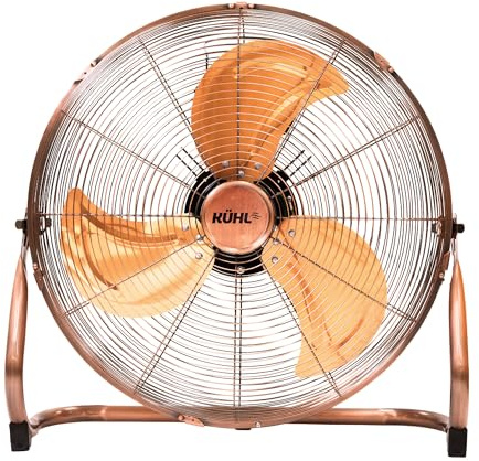 KÜHL 20 Metal Floor Fan Copper | Powerful Airflow | 3-Speed Settings | Adjustable Tilt | No Assembly Required | Free Standing Cooling Fan For Home & Office