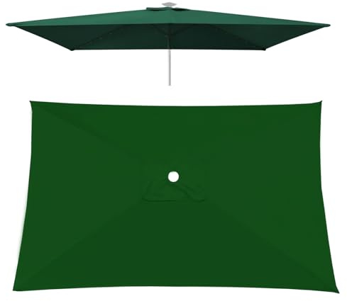 Sonnenschirm Ersatzbezug 200x300 200x200 300x300 6/4/8 Streben Gartenschirm Ersatz Abdeckung, Tragenresistent Verdickt Wasserdicht Knickbar, Nicht Leicht Zu Verblassen(Green,197X297cm)