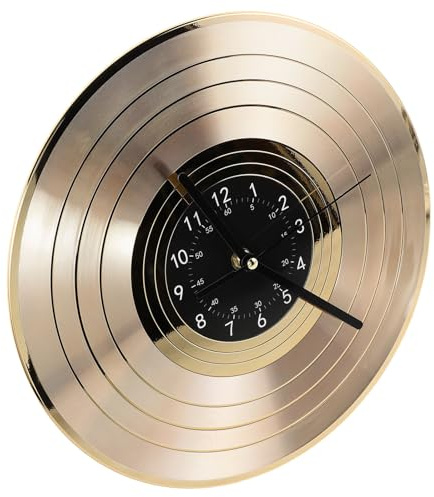TOYANDONA Vinyluhr in Schallplattenform 30cm Große Kreative Wanduhr aus Abs Geräuschlos und Einfache Montage Wohnzimmeruhr im Vintage Stil für Musikzimmerdekoration