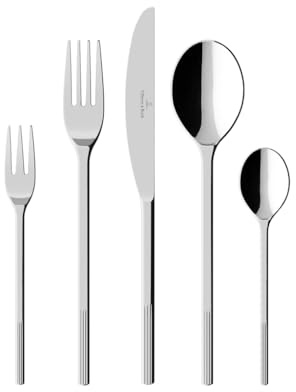 Villeroy & Boch Afina Besteckset, 30-teilig, Maße: ca. 44x29x6,5cm, spülmaschinenfest, Tafelbesteck aus hochglanzpoliertem Edelstahl