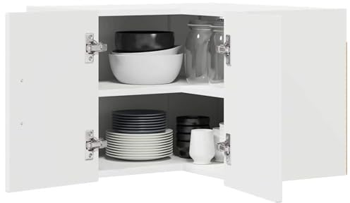 ATOMSTACK MAKER Küchenschrank Hochglanz-Weiß 57x57x40 cm – Eckschrank mit Schiebetüren aus Holzwerkstoff, moderner minimalistischer Küchen-Schrank für Töpfe & Pfannen, max. 60 kg