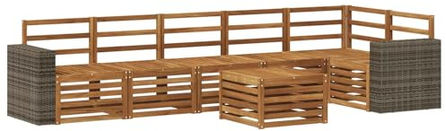 vidaXL Outdoor-Sofagarnitur 7 STK. Natur Polyester