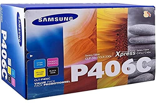 Samsung Pack Toner CLT-P406C CIAN Amarillo Magenta Negro CLP-360/CLP-365 CLX-3300/CLX-3305/ C410W C460W
