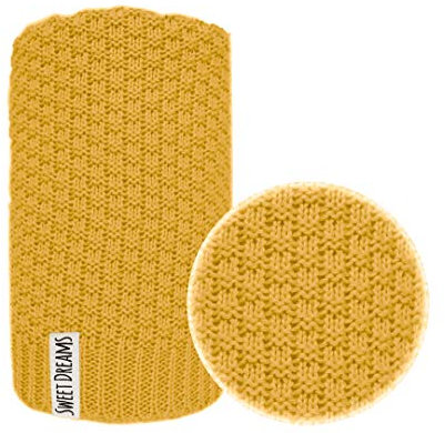 Baumwolle 100% Baby Strickdecke Kuschelige Decke ideal als Baby Decke, Erstlingsdecke, Wolldecke oder Baby Kuscheldecke 80x100 I 100x120 (1032) (Senf, 100 x 120)