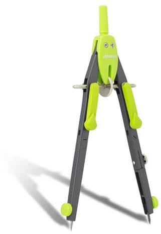 Aristo AR552742-20 BTS Schnellverstellzirkel (Kreise bis 340 mm Durchmesser, 2 Gelenke, Ersatzminen und Ersatznadel) neongrün