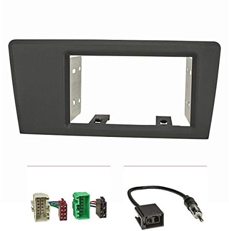 tomzz Audio 2456-016-1 Doppel DIN Radioblende Set kompatibel mit Volvo S60 S70 C70 V70 dunkelgrau mit Einbaukit, Radioadapter ISO, GT5 Antennenadapter DIN