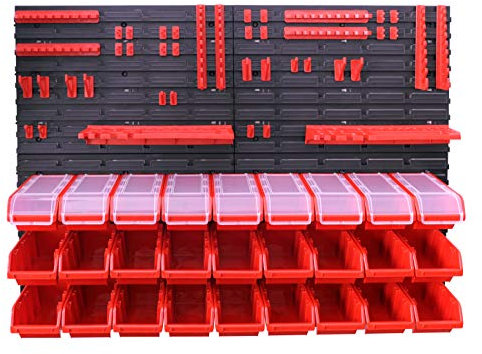 Rexxer - Stapelboxen Lagersystem Werkstatt Wandregal Werkzeugregal Werkzeughalter Werkstatt Werkzeugwand Werkstattregal Werkzeugaufbewahrung Regal Werkstatteinrichtung Lochwand (73)