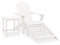 vidaXL Tannenholz Massiv Adirondack Gartenstuhl mit Fußstütze Tisch Deckchair Liegestuhl Gartenmöbel Sonnenliege Gartenstuhl Gartensessel Weiß