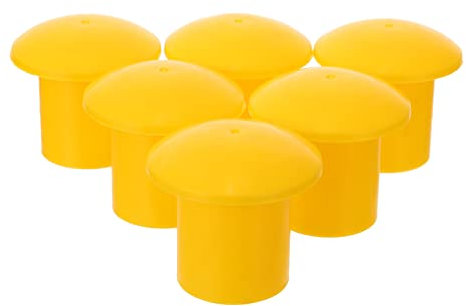 iplusmile 30 Stück Sicherheitskappen Für Bewehrungsstahl Aus Hochwertigem Kunststoff Gelb – Verstärkte Schutzkappen Für Betonstahl Mit Hoher Sichtbarkeit 6X6X1.5 Zoll