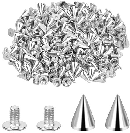 Jinlaili 100 Stück Punk Nieten, 7 * 10 cm Rostfrei Ziernieten, Kleidung Schraubennieten, DIY Nieten, Nieten zum Schrauben, Metall Gothic Spikes, Ziernieten, Spitznieten für Taschen, Kleidung, Schuhe