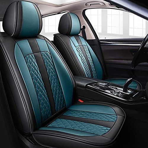 maipula Autositzbezüge 5 Sitze Für Hyundai Kona 2016-2021 Allwetter PU-Leder sitzbezüge,Schwarz Blau