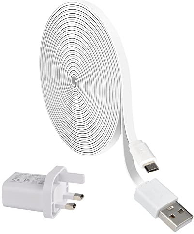 VIEWZONE Power Charger Adapter Compatible with Blink XT/XT2 & Blink Indoor Outdoor Camera, 9m Power Charging Cable to Charge Camera Continuously, 1-Pack