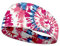 Kuiaobaty Pink Tie Dye Damen Yoga Stirnband Sport Laufen Schweißband Kopftuch für Reisen Fitness Hippie Stil Dehnbar Haarband