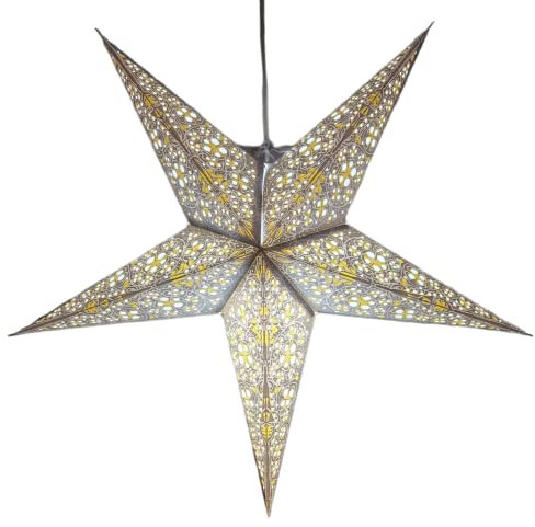 YEPSIO Papierstern-Laterne, Lampenschirm, Papierstern, Leuchtstern, groß, 60 cm, Stern, hängende Dekorationen für Weihnachten, Hochzeit, Heimdekoration, Party, Galaxy 009