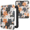 kwmobile Étui Compatible avec Barnes & Noble Nook Glowlight 4 / 4e Coque - Étui à Rabat magnétique Tablette eReader Similicuir - Orange-Noir-Blanc