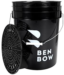 BenBow - Wascheimer mit Schmutzsieb - 20 Liter Schwarz - Robust langlebig und ideal für die professionelle Hand - Autowäsche -Werkstattanwendungen - Waschanlage - Hause - Büro - perfekt für Sauberkeit