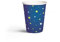PAW - Bicchieri Carta (250 ml) I 10 Pezzi I Bicchieri Compleanno - Stelle, Blu Scuro I Bicchieri Carta Colorati per Vacanze, Matrimoni I Starlit Sky