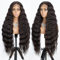 Joedir Braun Lace Front Perücken 13x4 Lace Frontal Perücken Vorgezupft Mit Babyhaar Lang gewellt Frei Teil Perücke Hohe Temperatur Synthetische Perücken für Frauen 76 CM