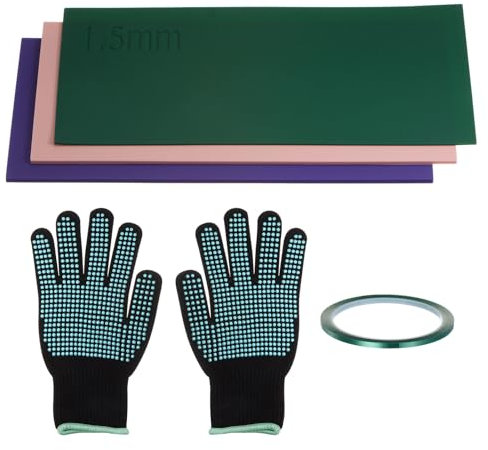 Uxcell Sublimation Tumbler Wrap 3 Thicknesses Silicone Mug Wrap with Heat Resistant Gloves Transfer Tapes for Mug Press Machine Pink Green Purple