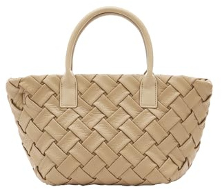 SIDONA Damen Gewebte Schultertaschen Retro Tasche PU Leder, Khaki