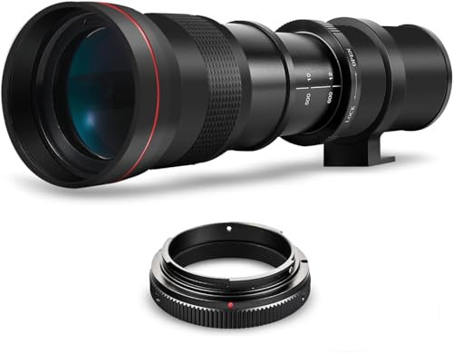 Téléobjectif haute puissance 420-800 mm f/8.3 HD manuel pour Canon EOS 80D, EOS 90D, Rebel T3, T3i, T5, T5i, T6i, T6s, T7, T7I, T8I, SL3, EOS 70D, EOS 5D, EOS5D IV, EOS 6D II, EOS 7D II