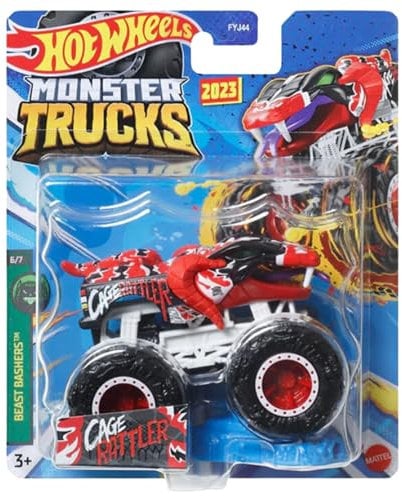 Hot Wheels Monster Trucks 2023 Maßstab 1:64 (Cage Rattler 6/7 Beast Bashers)