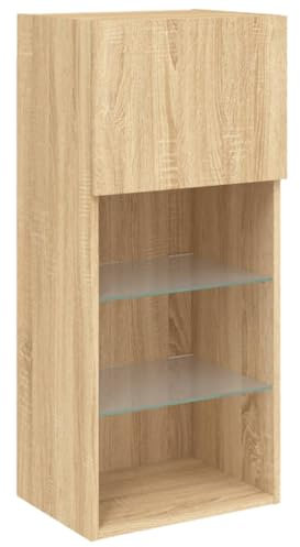 vidaXL Mueble para TV con Luces LED Roble Sonoma 40,5x30x90 cm