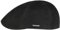 Stetson Texas Goat Suede Flatcap Herren - Made in The EU - Handgefertigt - Aus Ziegenleder - Gefüttert - Sechsteilige Schiebermütze - Schirmlänge 5 cm - Cap für Sommer/Winter schwarz 57 cm