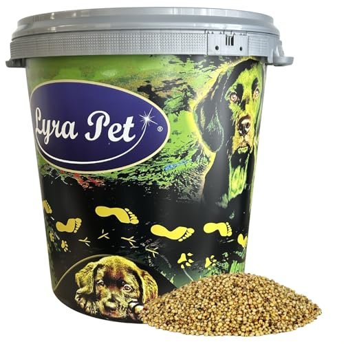 Lyra Pet® 10 kg Dari weiß in 30 L Tonne Vogelfutter für Wildvögel | Reich an Kohlenhydraten & Ballaststoffen - Ergänzungsfutter für Vögel & Kleinnager - Nährstoffreich & ganzjährig