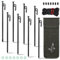 EFUTURETIME 8 x Heringe Erdnägel Stabil 30 cm Zeltheringe Sturmsicher, Erdanker Bodenanker Camping Rostfrei mit 8 Leuchtender Ring und 4m Seil