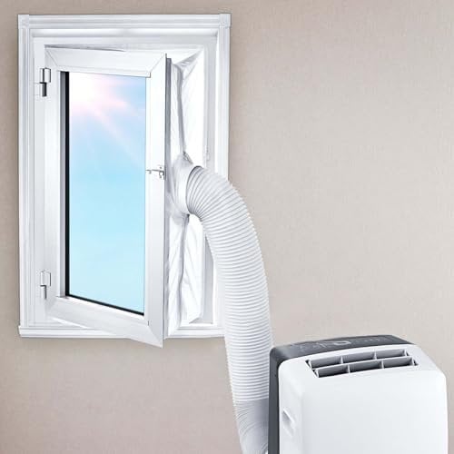 Galerie SV Fensterabdichtung Klimaanlage, 400cm Klimagerät Fensterabdichtung für Mobile Klimageräte, Wäschetrockner, Ablufttrockne, für Fenster, Flügelfenster, Dachfenster, Kein Bohren
