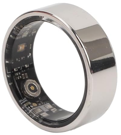 Smart Ring Fitness Tracker, Sleep and Fitness Ring, IP68 Waterproof Ceramic Stainless Steel Health Ring Bluetooth Pedometer for Men Women for Android for IOS (Silver)