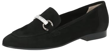 CAPRICE Damen Slipper aus Leder Elegant, Schwarz (Black Suede), 39 EU