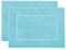 ZOLLNER 2er Set Badematten in 50x70 cm - saugstarke und Flauschige Badvorleger aus Baumwolle - bis 60°C waschbar - für Fußbodenheizung geeignet - in blau - Hotelqualität