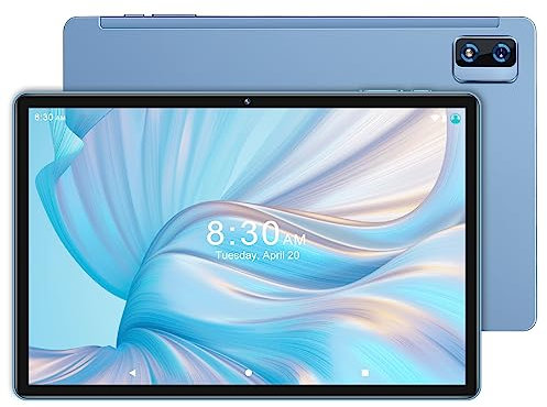 YESTEL Tablet 10 Pollici Android 4 GB RAM + 64 GB ROM(1 TB Espandibile) GPS, Wi-Fi, 8 Core CPU, 5MP + 13MP, BT 5.0, USB-C Tablet con Custodia, Blu Brillante