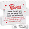 Boss Plaque Birthday Gifts, Boss Appreciation Gifts, Cool Thanks Gift for Boss, Team Leader Thank You Gift, Leader Mentor Manager Supervisor Leadership Farewell Present for Boss Office Desk Decor Sign
