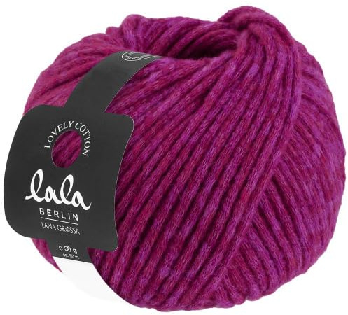 LANA GROSSA Lovely Cotton lala Berlin | Soffilo mit Baumwolle | Handstrickgarn aus 75% Schurwolle (Merino) & 25% Baumwolle | 50g Wolle zum Stricken & Häkeln | 90m Garn