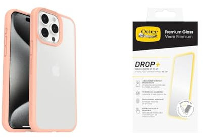 OtterBox Protective Sleek Case Apple iPhone 15 Pro Max Peach Perfect - clear/peach - ProPack with Premium Tempered Glass Protector