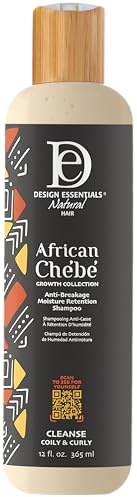 Design Essentials African Chebe Anti-Breakage Moisture Retention Shampoo | Anti-Breakage, Moisture Retention, Castor & Marula Oils, Sulfate-Free, Gently Cleanses Without Stripping Natural Oils