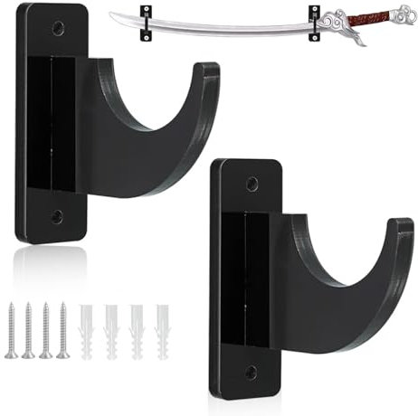 inheming Schwert halter Wand halterung ,Samurai-Schwerthalter,Lichtschwertständer Wandhalterung,Verstellbarer Schwerthaken für Kampfsport-Waffen, Axt, Messer, Dolch