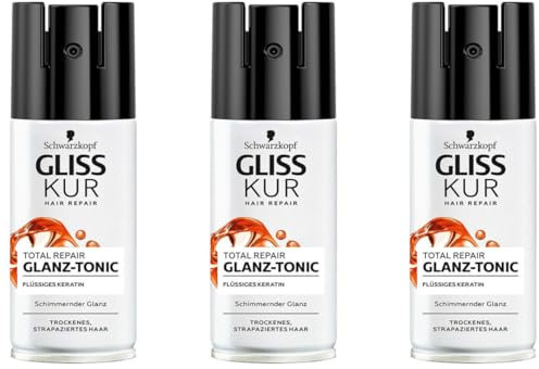 3x Gliss Kur Glanz Tonic Total Repair,Glanz Spray mit Keratin für brillianten Glanz und fühlbar geschmeidiges Haar,100ml (3er Pack)