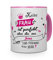 printplanet Tasse mit Stadt/Ort JENA - Motiv Keine Frau ist Perfekt, Aber... -Städtetasse, Kaffeebecher, Mug, Becher, Kaffeetasse - Farbe Rosa