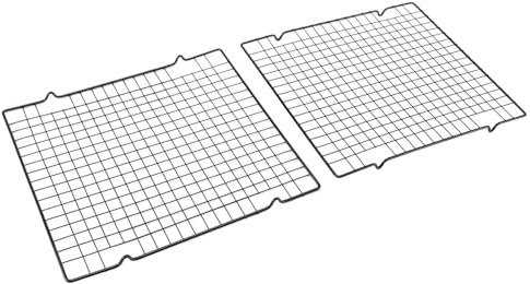2er-Pack Backkühlgitter aus Kohlenstoffstahl, Antihaftbeschichtetes Gitterrost, Erosionsbeständigkeit, Ofenfest 260 °C, Leicht zu Reinigen, Rostbeständigkeit, 15 X 10 Zoll Zum