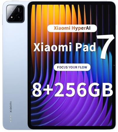 Xiaomi Pad 7 Tablet, 11.2 Zoll, 8+256GB, 3.2K 144Hz Display, Snapdragon 7+ Gen 3, 8850mAh Akku, HyperAI, Quad-Lautsprecher, Nahtloses Desktop-ähnliches Erlebnis,Blau