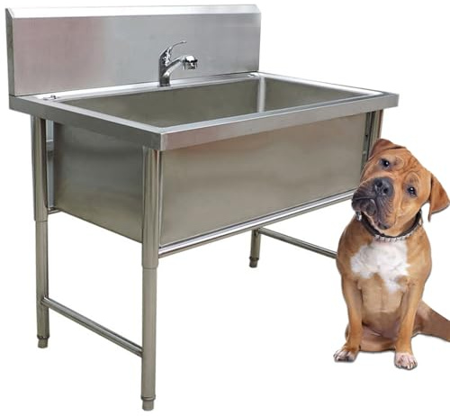 Professionelle Hundetation, Hundewäsche, Hundewaschstation Für Zuhause, Edelstahl-hundebadewanne, Haustierbadestation Für Große, Mittlere Und Kleine Hund, Einstellbare 3-gang-duschhead(31in/80cm,Depth