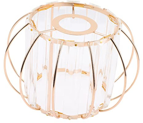 DECORNIJIA Lampenschirm aus Glas Schatten Schattierungen moderne Lampenschirme runden Decke weinglas lampenschirm bar leuchtschild Lampenschirme aus Glas Glühbirnenkäfigschutz Eisen Golden