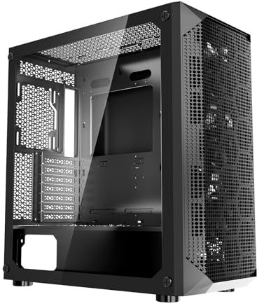 VEVOR PC-Gaming-Gehäuse, Full-Tower, mit High-Airflow-Panel, magnetischem Staubfilter, 3X 140 mm PWM-Lüfter, Kabelmanagement, für GPU bis zu 410 mm Länge, kompatibel mit E-ATX/ATX/M-ATX/ITX
