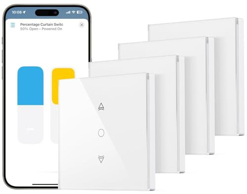 Interruptor WiFi para persianas compatible con HomeKit, Alexa y Google Assistant, 4 unidades
