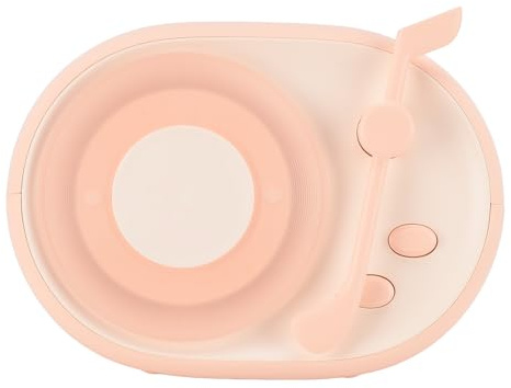 Denash Record Player Enceinte Light Night Light Portable pour la Décoration de la Chambre (Rose)