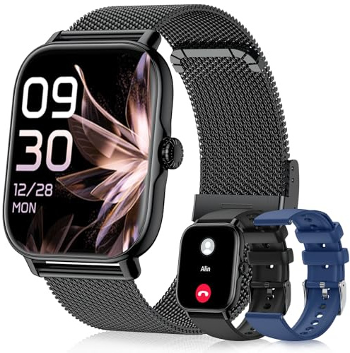 paybay Smart Watches für Frauen und Männer, Fitnessuhr, Fitness Tracker mit 120+ Sportmodi Schrittzähler Schlafmonitor Pedometer, IP68 wasserdicht, Smartwatch für Android/iPhone (Schwarz, 1.91)